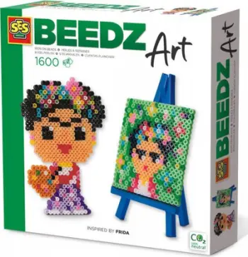 Set kreativ me rruaza SES Creative Beedz Mini Artist Frida, 1600 rruaza, mozaik, shumëngjyrësh