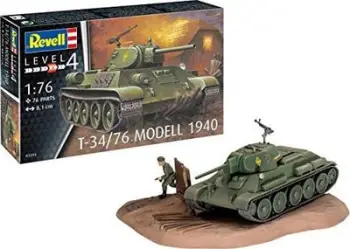 Model tanku Revell T 34 76 Model 1940, shkalla 1:76, set montimi, shumëngjyrësh