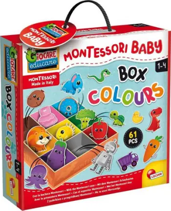 Lojë edukative Lisciani Montessori Baby Colors, klasifikim ngjyrash, për fëmijë të vegjël, shumëngjyrëshe