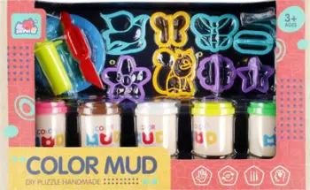 Set plasteline JiaPeiLe Color Mud, 5 ngjyra, me aksesorë, shumëngjyrësh