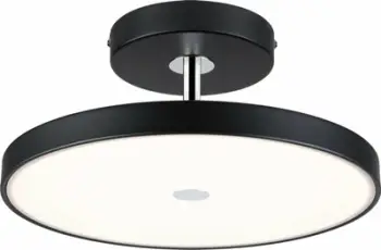 Lampë tavani Paulmann Hildor LED, 40cm, 3-step dimming, e zezë matt