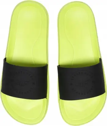 Sandale pishine për fëmijë 4F Beach SS23M079, slip on, taban sintetik, jeshile me të zezë