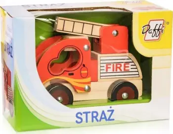 Lodër kamion zjarrfikës prej druri Daffi Fire Brigade, për fëmijë 1+