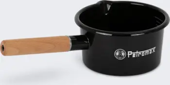 Tiganë kampingu Petromax Enamel, 1L, çelik i emajluar, i zi