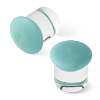 Tunelë xhami për veshë Glass Color Front, Matte Agave, jeshile mat, palë