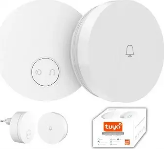 Zile dere Tuya Wireless, pa bateri, 110dB, WiFi, e bardhë