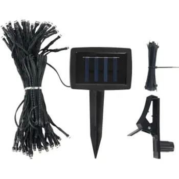 Dritë solare Saska Garden për çadër, 5m, 72 LED, e bardhë e ngrohtë