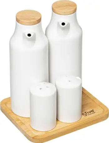 Set vaj dhe uthull FIVE Simply Smart, qeramik, 18cm, i bardhë