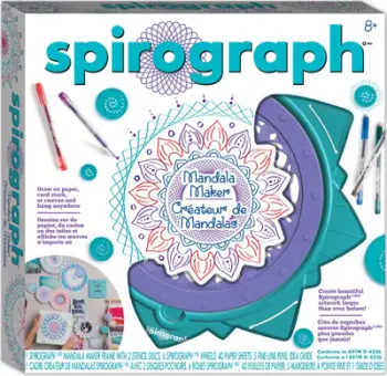 Set vizatimi Spirograph Mandala Maker, për mandala, formati A4, shumëngjyrësh