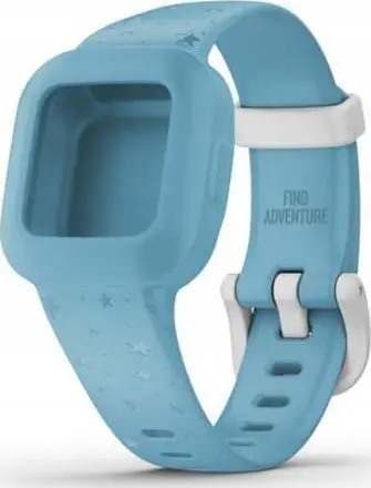 Rrip ore Garmin për fëmijë, silikoni, i rregullueshëm, blu me yje