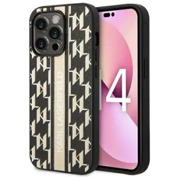 Kapak telefoni Karl Lagerfeld Monogram Stripe, iPhone 14 Pro Max, 6.7", i zi