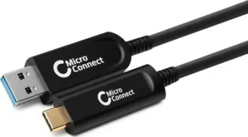 Kabllo USB Microconnect MC-USB3.2CA10OP, USB-C në USB-A, 10 Gbit/s, 10 m, gri