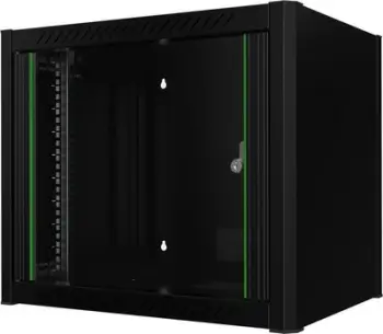 Kabinet rack muri Lanview RWM09U45BL, 9U, derë xhami, i zi