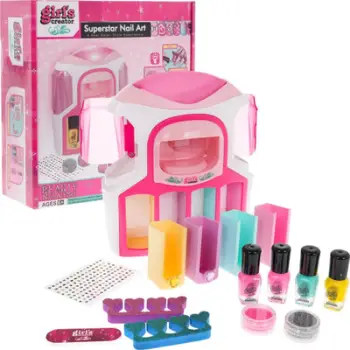 Set manikyr për fëmijë Girls Creator Superstar Nail Art, me tharëse, me llakë shumëngjyrësh, rozë