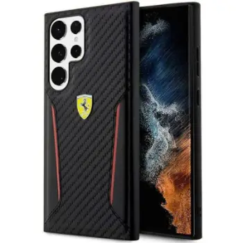 Këllëf telefoni Ferrari Samsung Galaxy S23 Ultra, Carbon Stripe, i zi