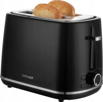 Toaster Concept TE2075, 2 feta, funksion shkrirjeje, i zi