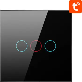 Çelës inteligjent me prekje Avatto ZTS02-EU-B3, ZigBee, 3 butona, i zi