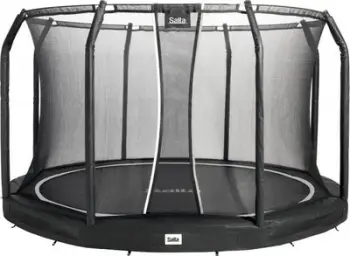 Trampolinë kopshti Salta Premium Ground Combo, 366cm, rrjetë sigurie, e zezë