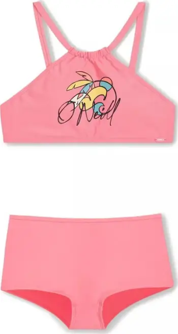 Kostum banje dy pjesësh për vajza O'Neill Mix And Match Cali Holiday, rripa të rregullueshëm, poliestër i ricikluar, rozë