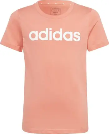 Bluzë për vajza adidas LIN Tee Jr IC3153, pambuk, me mëngë të shkurtra, portokalli