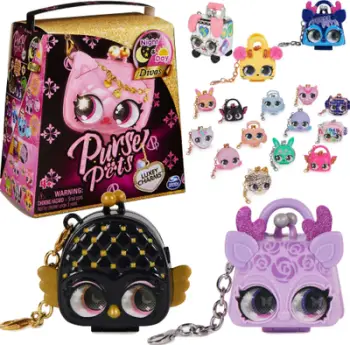 Aksesor çante Purse Pets Night and Day Divas Luxey Charms, me medaljon dhe pasqyrë, stile të ndryshme