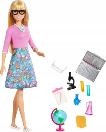 Kukull Barbie Career Teacher, me aksesorë klase, shumëngjyrëshe