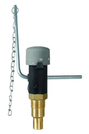 Rregullator tërheqjeje Afriso Draft Controller FR1, diapazon 30 90°C, lidhje 3/4", argjendtë