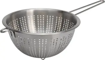 Kullesë kuzhine inox pa markë, rrumbullake, dorezë çelik inox, e argjendtë