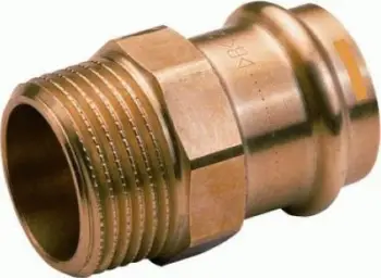 Fiting bakri Viega Cu 28mm, filet mashkullor 1", press gas