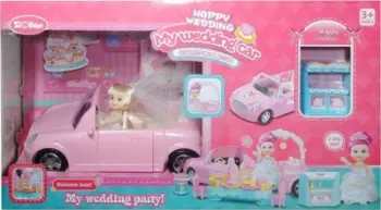 Set lodër makinë me kukull nuse Car Swede, plastike, për fëmijë