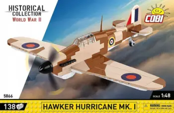 Set ndërtimi Cobi Historical Collection WWII Hawker Hurricane Mk I, 138 copa, shkalla 1:48, shumëngjyrësh
