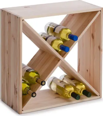 Mbajtëse vere Zeller Wine Rack Spruce 13170, 24 shishe, dru bredhi, kafe natyrale