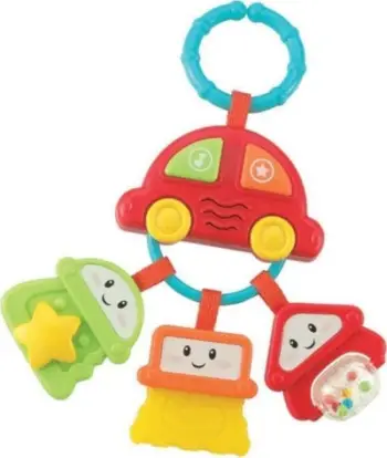 Lodër makinë me çelësa Smily Play, me tinguj, për foshnje, shumëngjyrëshe