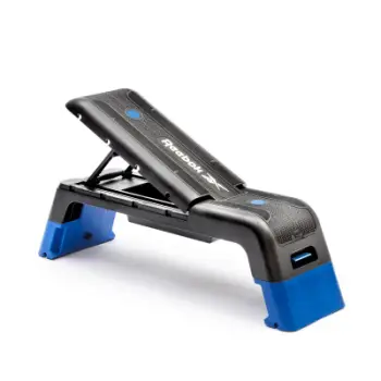 Stol fitnesi Reebok Deck, platformë step, i zi e blu