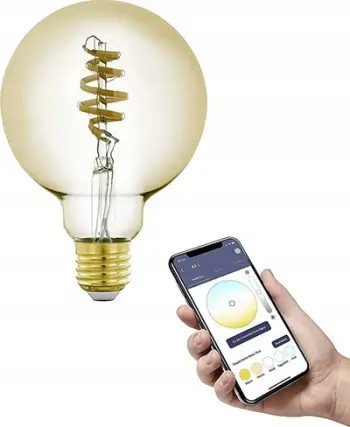 Llambë smart EGLO Connect-z E27 G95 Globe, 5.5W 400lm, 2200-6500K, amber