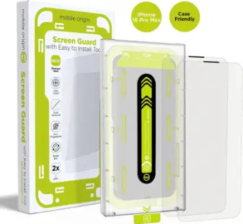 Xham mbrojtës Mobile Origin për iPhone 16 Pro Max, 9H, 2 cope, transparent