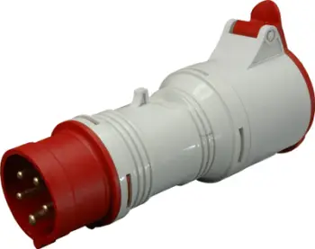 Reduktor prizë industriale Power Adapter, 5P në 4P, 16A, i kuq