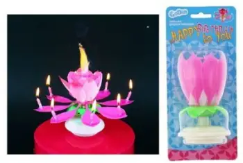 Qiri dekorativ Godan Playing Dancing Candle SW GRTP, muzikor, rrotullues, rozë