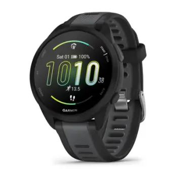 Orë sportive Garmin Forerunner 165, ekran AMOLED, GPS, e zezë gri