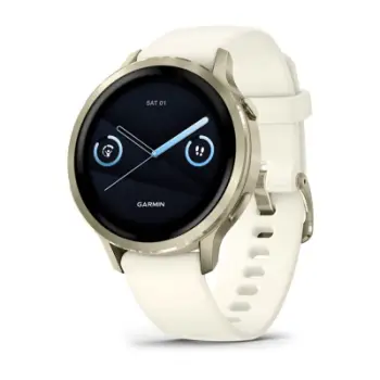 Smartwatch Garmin Venu 4 41mm, GPS, rrip silikoni, i bardhë