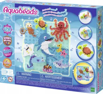 Set artizanal Aquabeads Ocean Splash Scene, 1500 rruaza, për fëmijë 4+, shumëngjyrësh