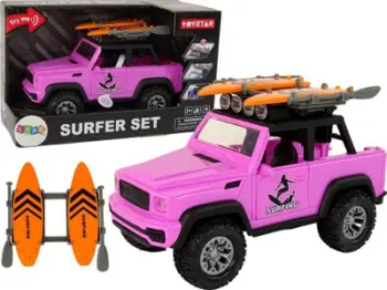 Makine lodër off road Leantoys Surfer Set, shkalla 1:14, friction drive, rozë