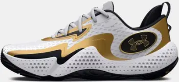Atlete basketbolli Under Armour Spawn 5, mesh, amortizim Micro G, të bardha me të arta