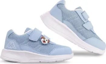 Atlete fëmijësh Kappa Velcro, rrjetë të ajrosur, mbyllje me shirit ngjitës, blu e çelët