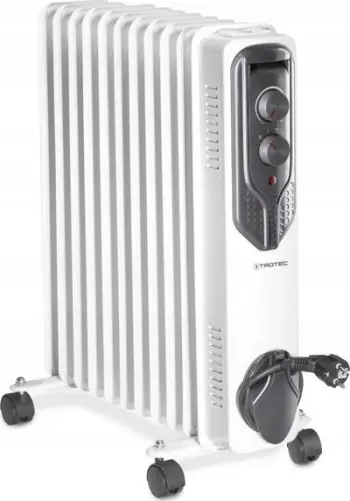 Radiator me vaj Trotec TRH 21 E, termostat i rregullueshëm, me rrota, i bardhë