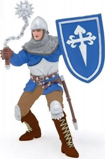 Figurinë kalorësi Papo Knight with Mace, seri Medieval Fantasy, shumëngjyrëshe
