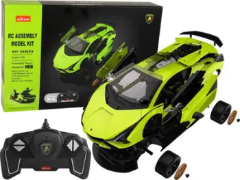 Lodër Rastar Lamborghini Sian FKP 37, makinë R/C montuese 1:18, 2.4GHz, e gjelbër