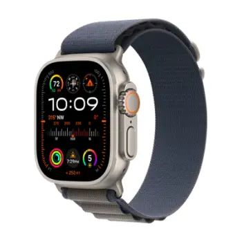 Apple Watch Ultra 2 Cellular, 49mm Titanium Case me Blue Alpine Loop, Medium