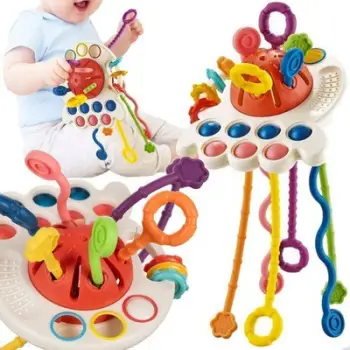 Lodër senzoriale Sensor Toy Teether 23968, 6 në 1, për foshnje, shumëngjyrëshe