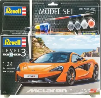 Model makine Revell McLaren 570S, set model 1:24, 106 pjesë, plastike
